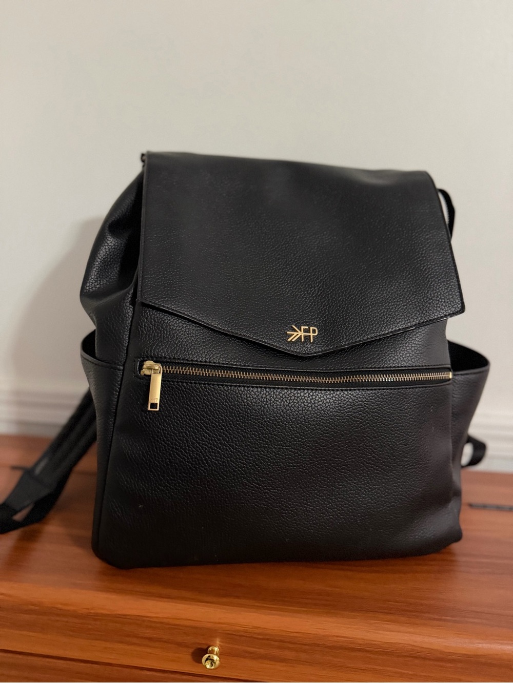 Freshly Picked Black Backpack with Gold Hardware